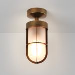 Astro Lighting 1368012 Cabin Semi Flush Frosted Antique Brass